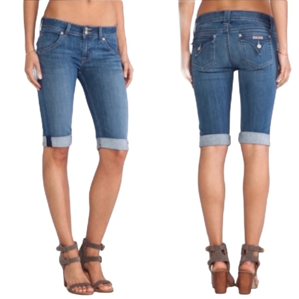 Sz25 Hudson Palerme Knee Cuffed Denim Shorts in Tribute wash VGUC